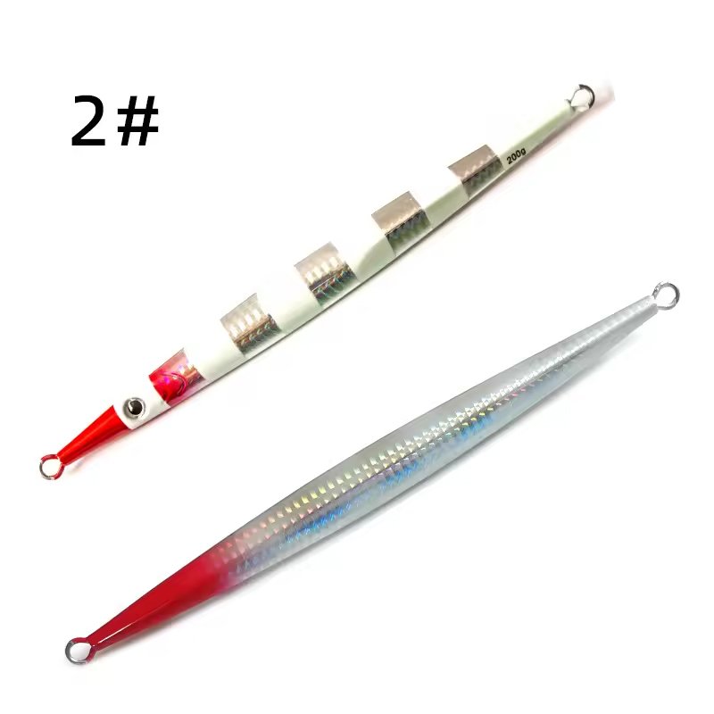 MeARi metal lure — red head and silver body unilateral luminous strip color