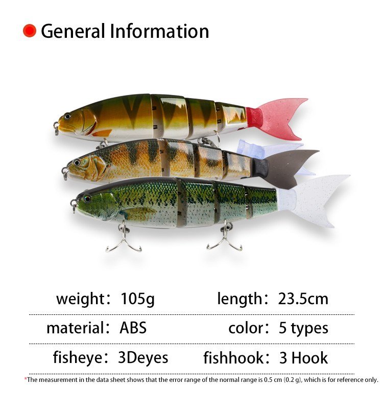 MeARi 235 mm Multi-Jointed Swimbait supplied specification reference