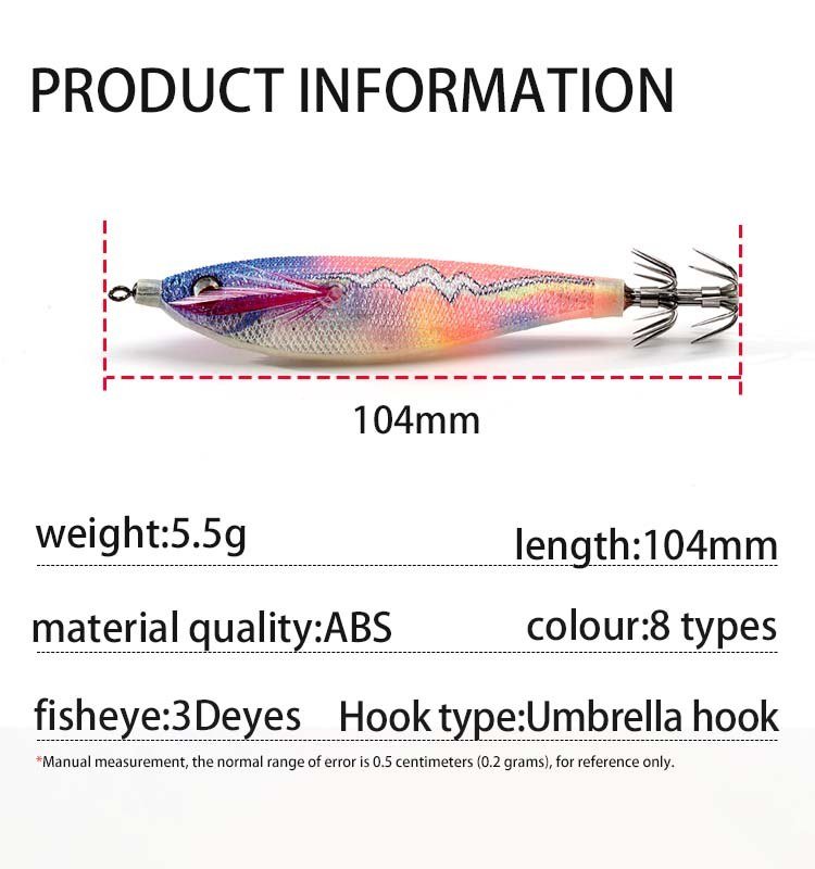 MeARi 104 mm Squid Jig supplied specification reference