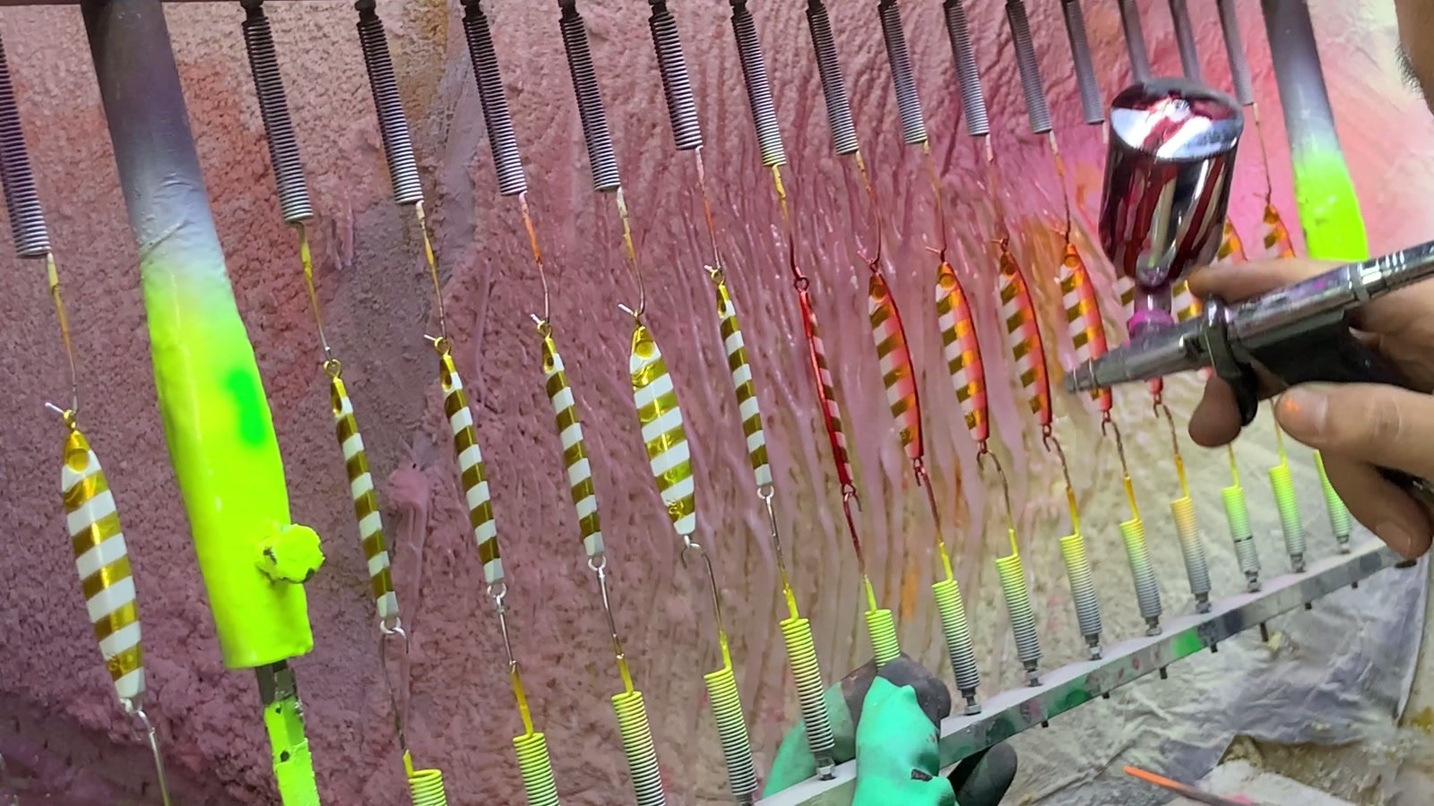 Close-up of lure surface painting at Echo